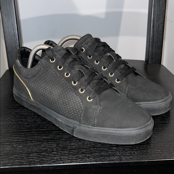 Zara Other - Zara Black and Gold suede Men's Sneakers